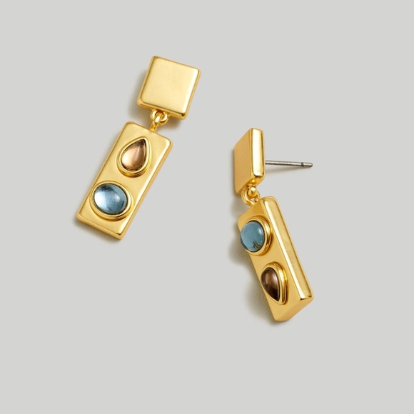 LAST CHANCE MADEWELL Glass Stone Statement Earrings only - Picture 1 of 3